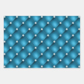 Elegant Blue en Green Diamond Tufted Patronen Inpakpapier Vel (Voorkant)