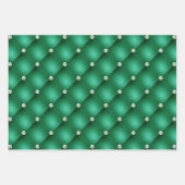 Elegant Blue en Green Diamond Tufted Patronen Inpakpapier Vel (Voorkant 3)
