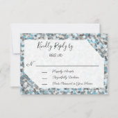 Elegant Blue en Grey Abstract Stone-reactiekaart RSVP Kaartje (Voorkant)