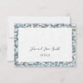 Elegant Blue en Grey Abstract Stone-reactiekaart RSVP Kaartje (Achterkant)