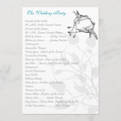 Elegant Blue en Grey Hummingbird Kiss Love Bird Programmakaart (Achterkant)