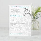 Elegant Blue en Grey Hummingbird Kiss Love Bird Programmakaart (Staand voorkant)