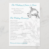Elegant Blue en Grey Hummingbird Kiss Love Bird Programmakaart (Voorkant)