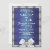 Elegant blue en grijze trouwuitnodiging kaart (Voorkant)