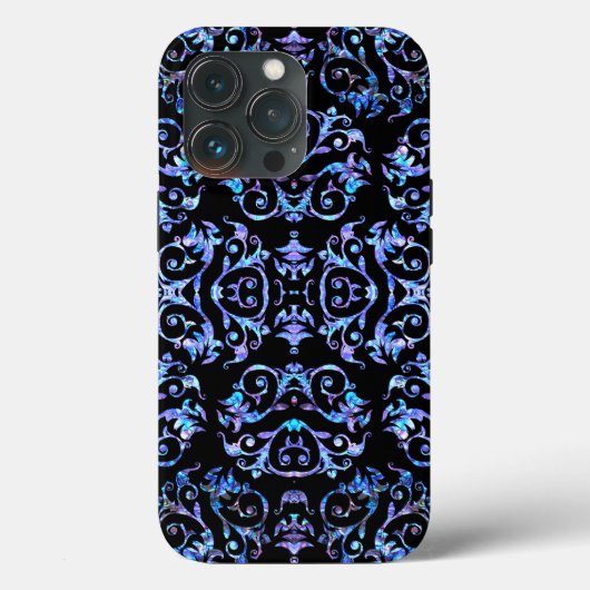 Elegant Blue en Paars Pearl Pattern Case-Mate iPhone Case (Achterkant)