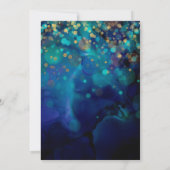 Elegant Blue en Paarse Floral Peacock Birthday Kaart (Achterkant)