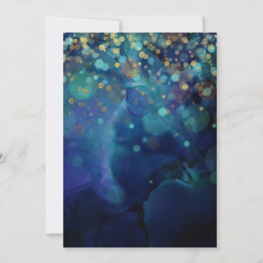 Elegant Blue en Paarse Floral Peacock Birthday Kaart (Achterkant)