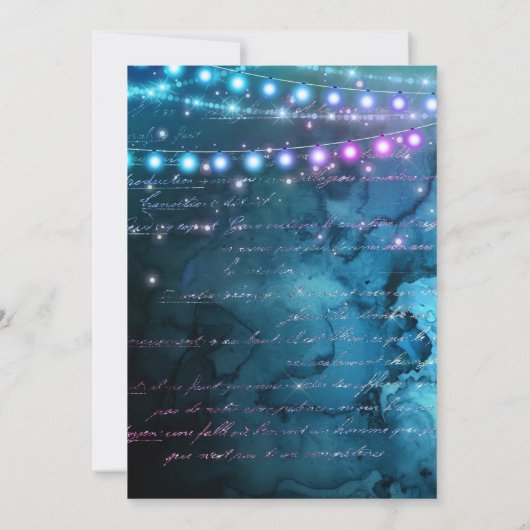 Elegant Blue en Paarse Mermaid Baubles Quinceanera Kaart (Achterkant)