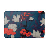 Elegant Blue en Red Floral Pattern Badmat (Voorkant)