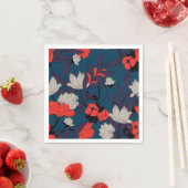 Elegant Blue en Red Floral Pattern Servet (Insitu)