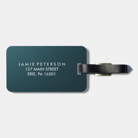 Elegant Blue en Silver Airplane Bon Reyage Bagagelabel (Achterkant horizontaal)