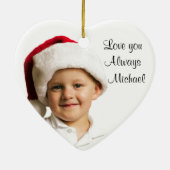 Elegant Blue en Silver Kerstmis | Aanpassen Keramisch Ornament (Achterkant)