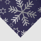 Elegant Blue en Silver Snowflakes Kerstmis Tissuepapier (Detail)
