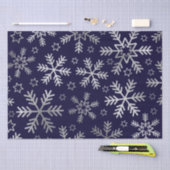 Elegant Blue en Silver Snowflakes Kerstmis Tissuepapier (Craft)