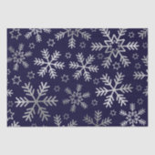 Elegant Blue en Silver Snowflakes Kerstmis Tissuepapier (Voorkant)