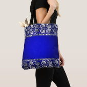 Elegant Blue en Silver Tote Bag (Dichtbij)