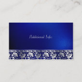 Elegant Blue en Silver Visitekaartje (Achterkant)