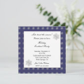 Elegant Blue en Silver Winter Uitnodiging (Staand voorkant)