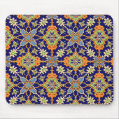 Elegant Blue en Sinaasappel Mousepad Muismat (Voorkant)