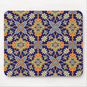 Elegant Blue en Sinaasappel Mousepad Muismat