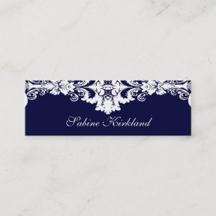 Elegant Blue en White Baroque Visitekaartje