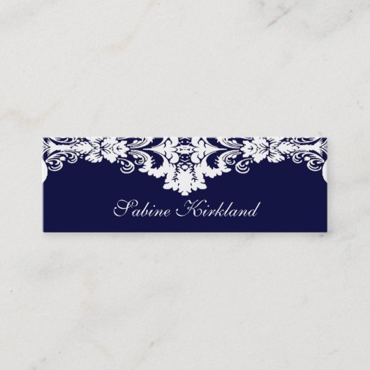 Elegant Blue en White Baroque Visitekaartje (Voorkant)