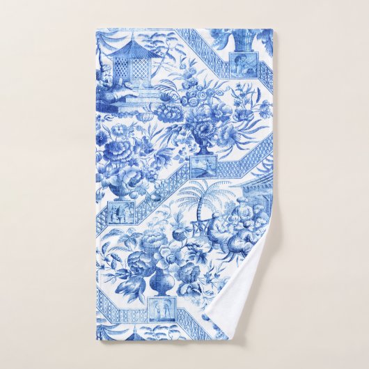 Elegant  Blue en White Chinoiserie Bad Handdoek (Handdoek)