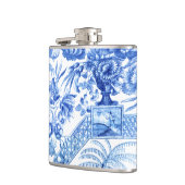 Elegant Blue en White Chinoiserie Heupfles (Links)