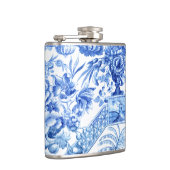 Elegant Blue en White Chinoiserie Heupfles (Rechts)