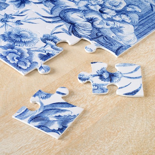 Elegant Blue en White Chinoiserie Legpuzzel (Zijkant)