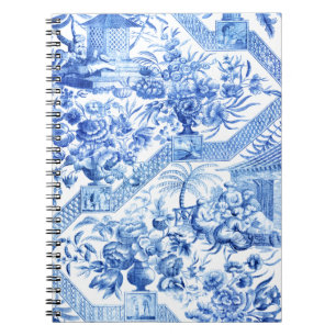 Elegant  Blue en White Chinoiserie Notitieboek