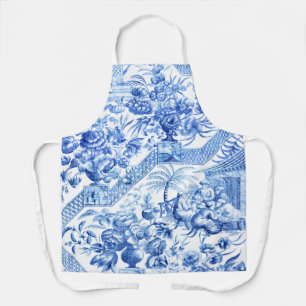 Elegant  Blue en White Chinoiserie Schort