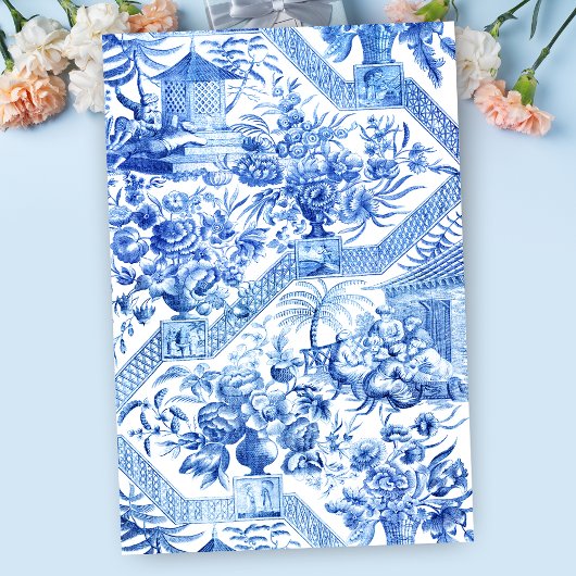 Elegant  Blue en White Chinoiserie Tissuepapier