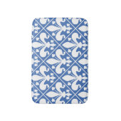 Elegant Blue en White Fleur de Lys French Badmat (Voorkant Verticaal)