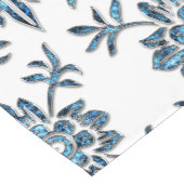 Elegant Blue en White Floral Crystal Table Runner Korte Tafelloper (Hoek)