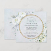 Elegant Blue en White Floral Vrijgezellenfeest Kaart (Voorkant / Achterkant)