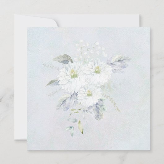 Elegant Blue en White Floral Vrijgezellenfeest Kaart (Achterkant)