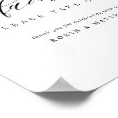 Elegant Blue en White Floral Wedding Favor Sign Poster (Hoek)