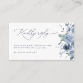 Elegant Blue en White Floral Wedding RSVP Kaarten (Voorkant)
