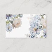Elegant Blue en White Floral Wedding RSVP Kaarten (Voorkant)