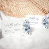 Elegant Blue en White Floral Wedding RSVP Kaarten