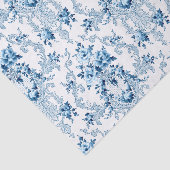 Elegant Blue en White French Rococo Floral Tissuepapier (Detail)