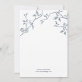 Elegant Blue en white French toile bruiloft Kaart (Achterkant)