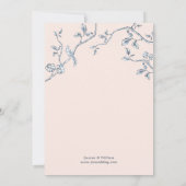 Elegant Blue en white French toile bruiloft Kaart (Achterkant)