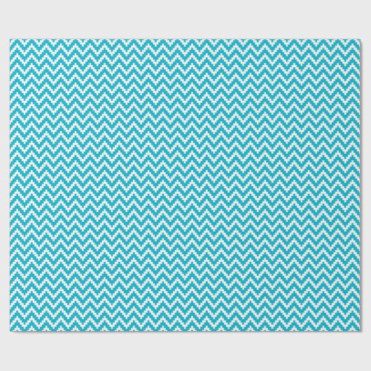 Elegant Blue en White Ikat Chevron Pattern Cadeaupapier (Vlak)