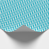 Elegant Blue en White Ikat Chevron Pattern Cadeaupapier (Hoek)