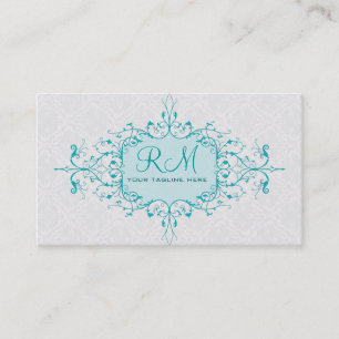 Elegant Blue en White  Lace Lijst Visitekaartje