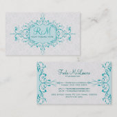 Elegant Blue en White  Lace Lijst Visitekaartje (Voorkant / Achterkant)