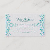 Elegant Blue en White  Lace Lijst Visitekaartje (Achterkant)