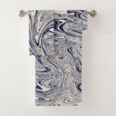 Elegant Blue en White Marble Bad Handdoek (Insitu)